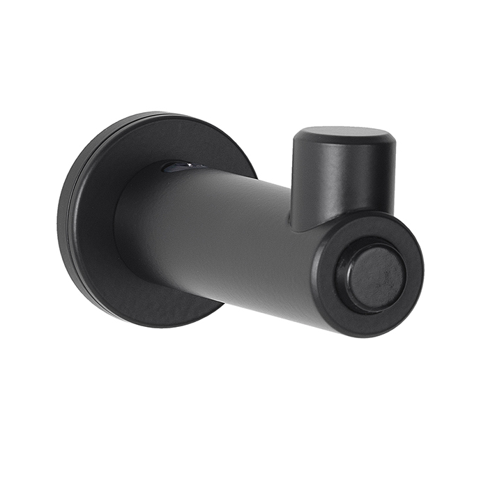 Bobrick B-9541.MBLK Fino Coat Hook Matt Black with Bumper - #B