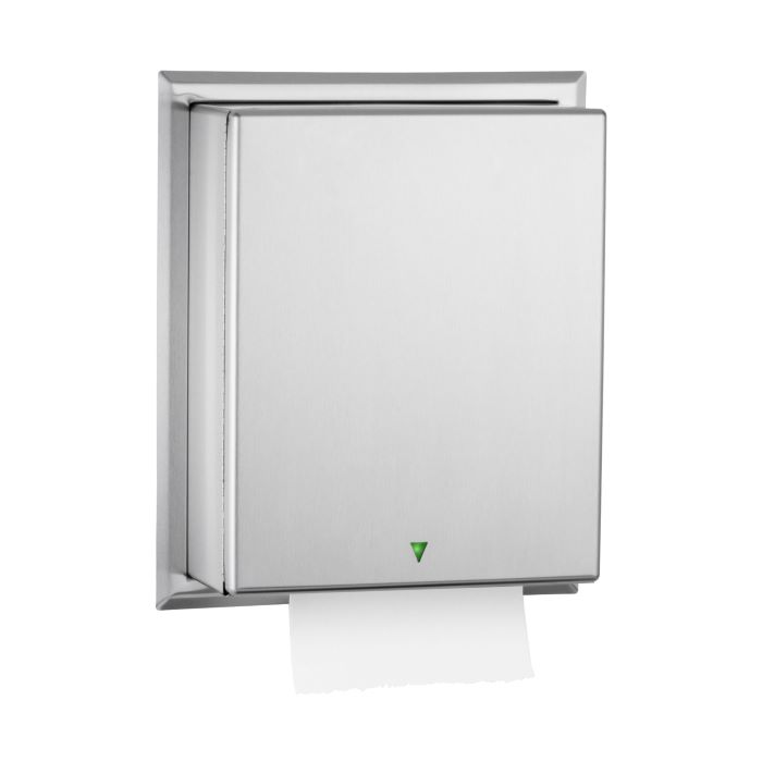 Bobrick B-29744 Satin Finish Semi Recessed Automatic Roll Paper Towel Dispenser