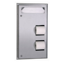 Bobrick ClassicSeries™ Partition-Mounted Seat-Cover Dispenser and Toilet Tissue Dispenser  - Model B-347 Bobrick ClassicSeries™ Partition-Mounted Seat-Cover Dispenser and Toilet Tissue Dispenser  - Model B-347