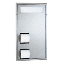 Bobrick ClassicSeries™ Partition Mounted Seat-Cover Dispenser and Toilet Tissue Dispenser - Model B-3471 Bobrick ClassicSeries™ Partition Mounted Seat-Cover Dispenser and Toilet Tissue Dispenser - Model B-3471