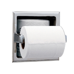 Bobrick Recessed Toilet Tissue Dispenser with Storage for Extra Roll - B-6637 Bobrick Recessed Toilet Tissue Dispenser with Storage for Extra Roll - B-663